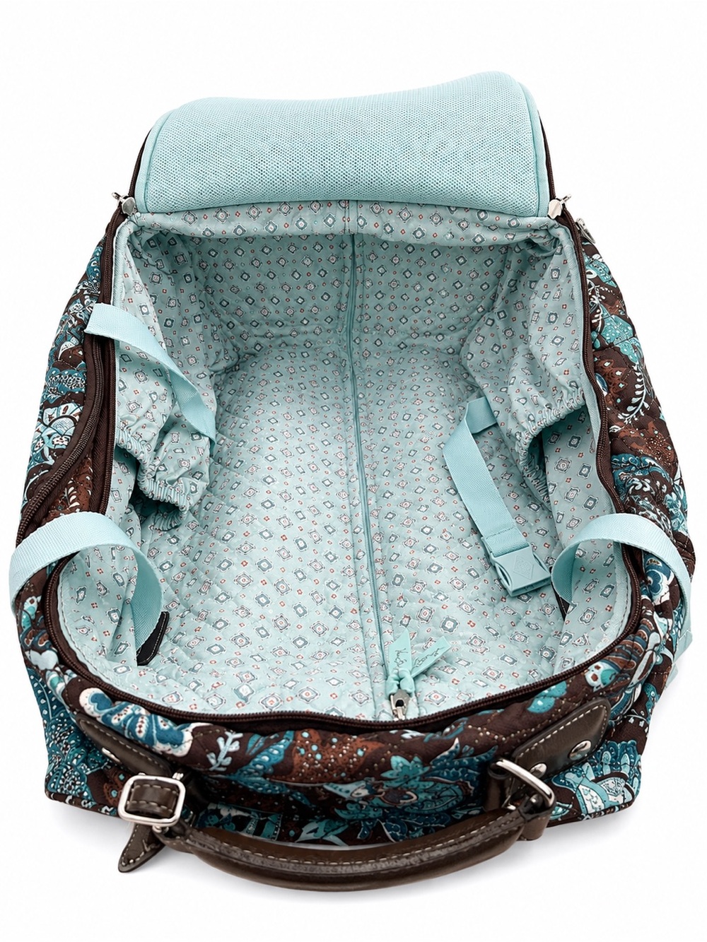 Vera Bradley | Brown and Teal Floral Rolling Carry-On - Picture 3 of 4